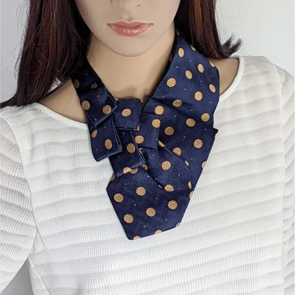 Polka Dot Ascot Tie - Unique Scarf - Corporate Fashion.